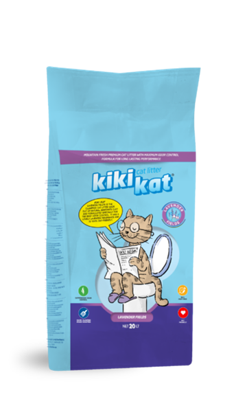 KiKiKat Kattegrus m/lavendel, 5 L